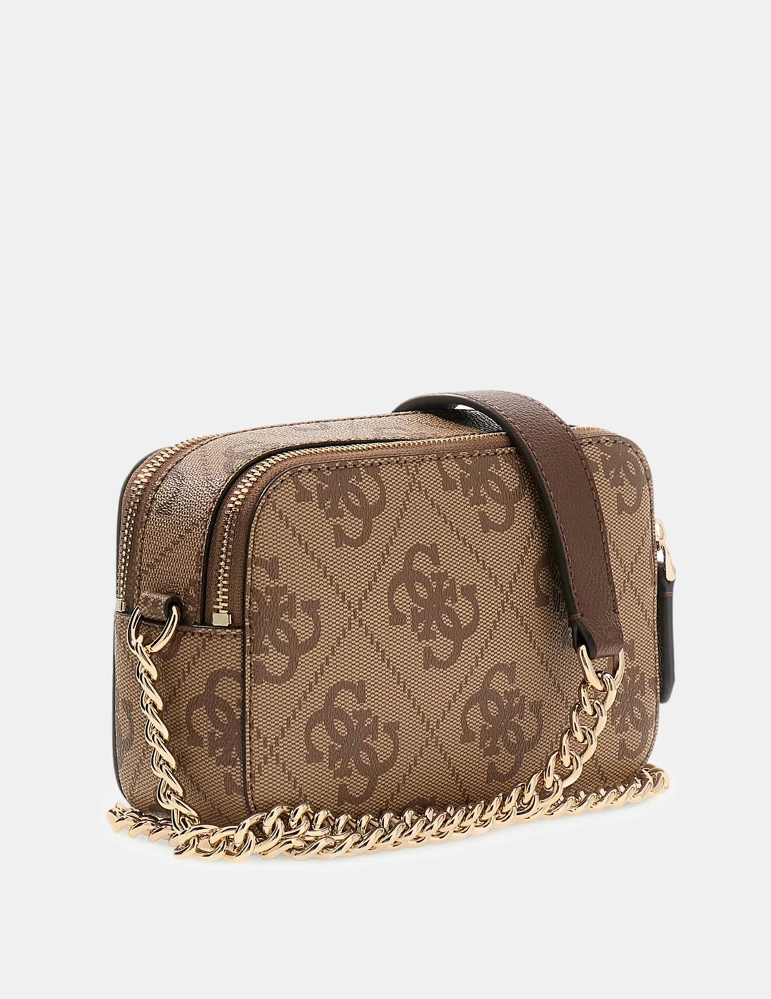 Guess Noelle II Latte Logo Brown Crossbody Bag