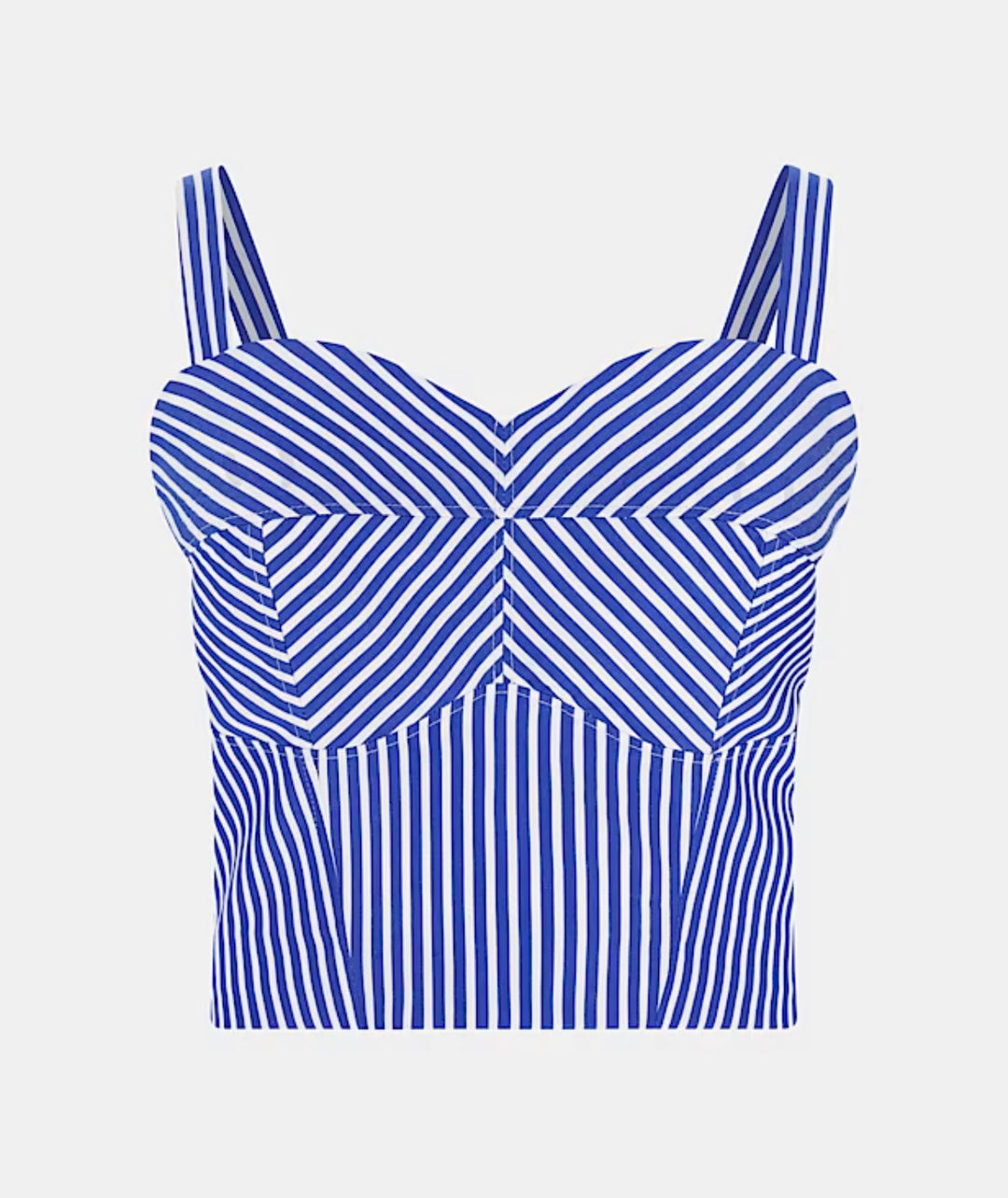 Guess Navy/White Stripe Crop Top