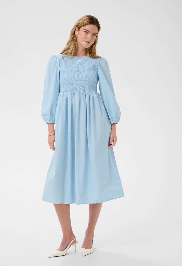 Kaffe KAmona Smock Dress Blue White Stripe