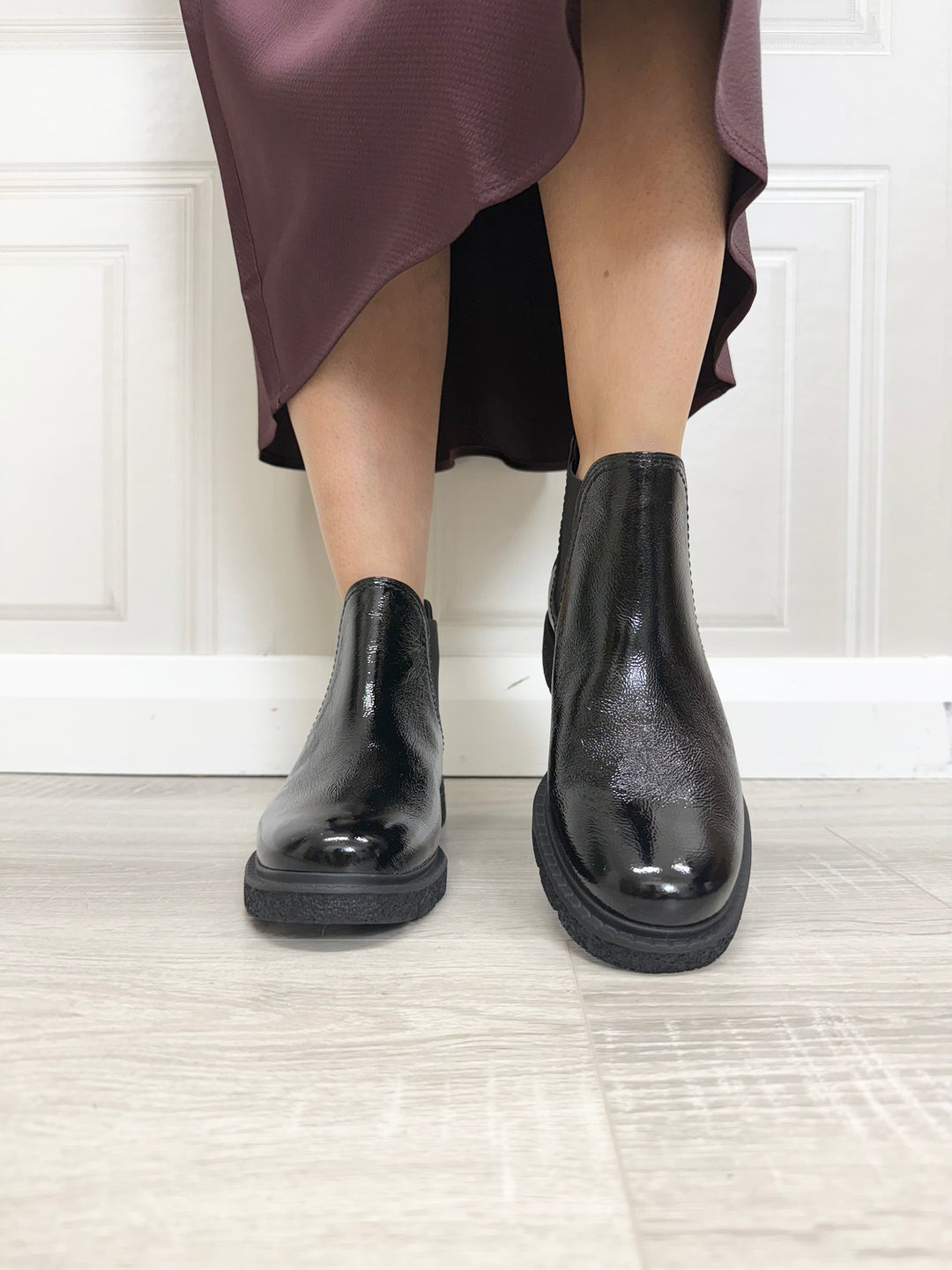Paul Green Knautschlack Black Boot