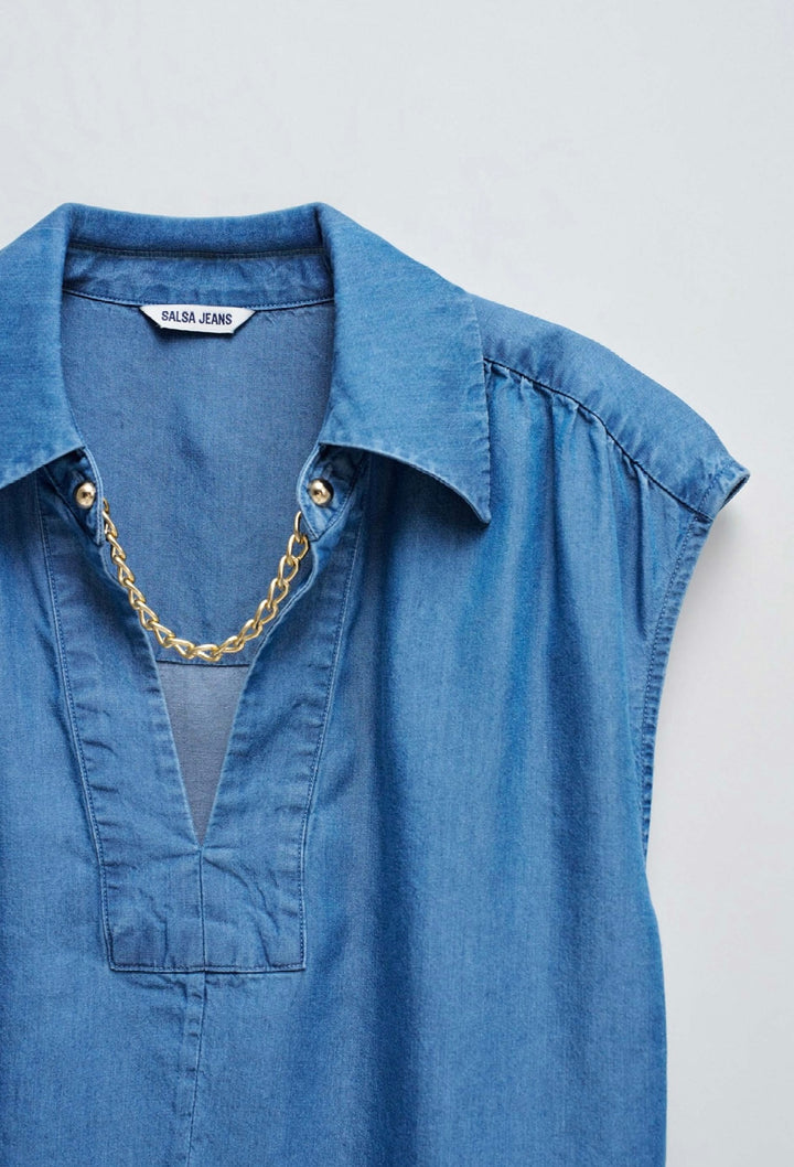 Salsa Denim Gold Chain Top