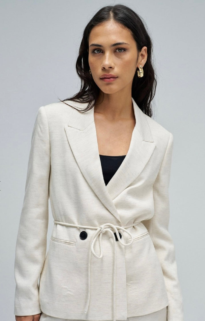Salsa Beige Linen Blazer