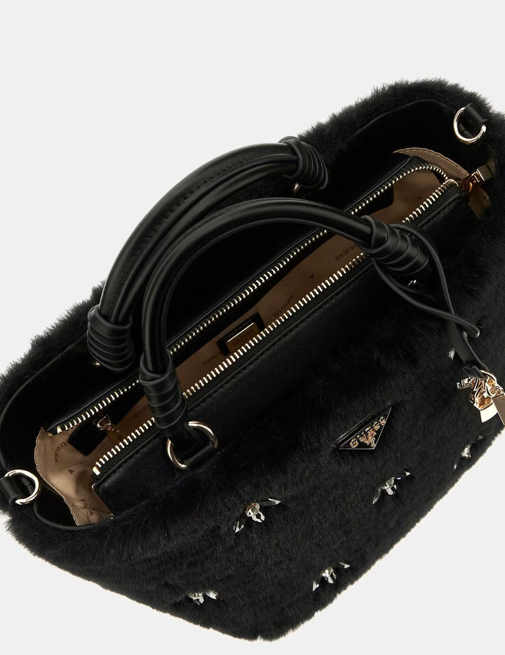 Guess Shaida Faux Fur Black Bag