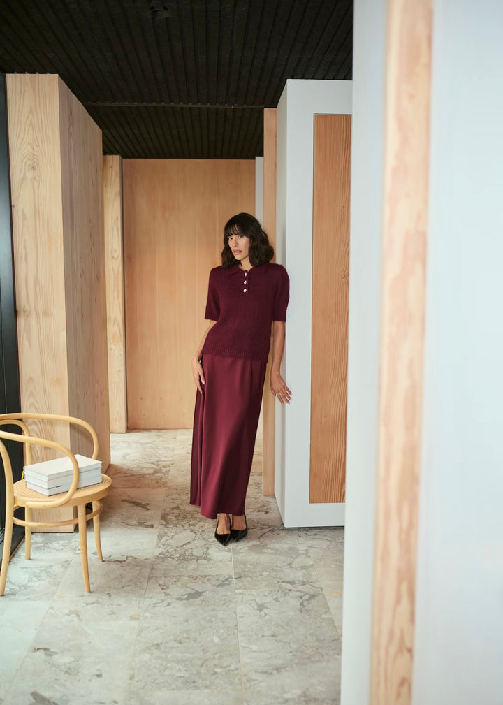 Kaffe KAemilie Polo Pullover Windsor Wine