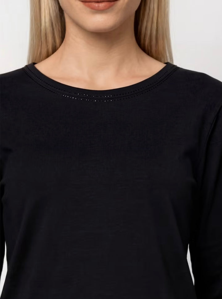 Monari Long Sleeve Top With Rhinestone Detail