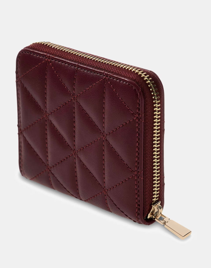 Guess Paisleigh Small Burgundy Zip Around Purse