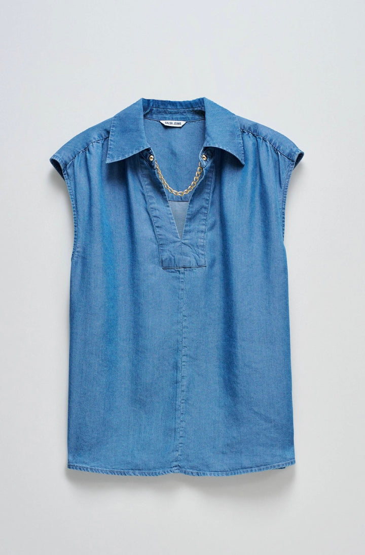 Salsa Denim Gold Chain Top