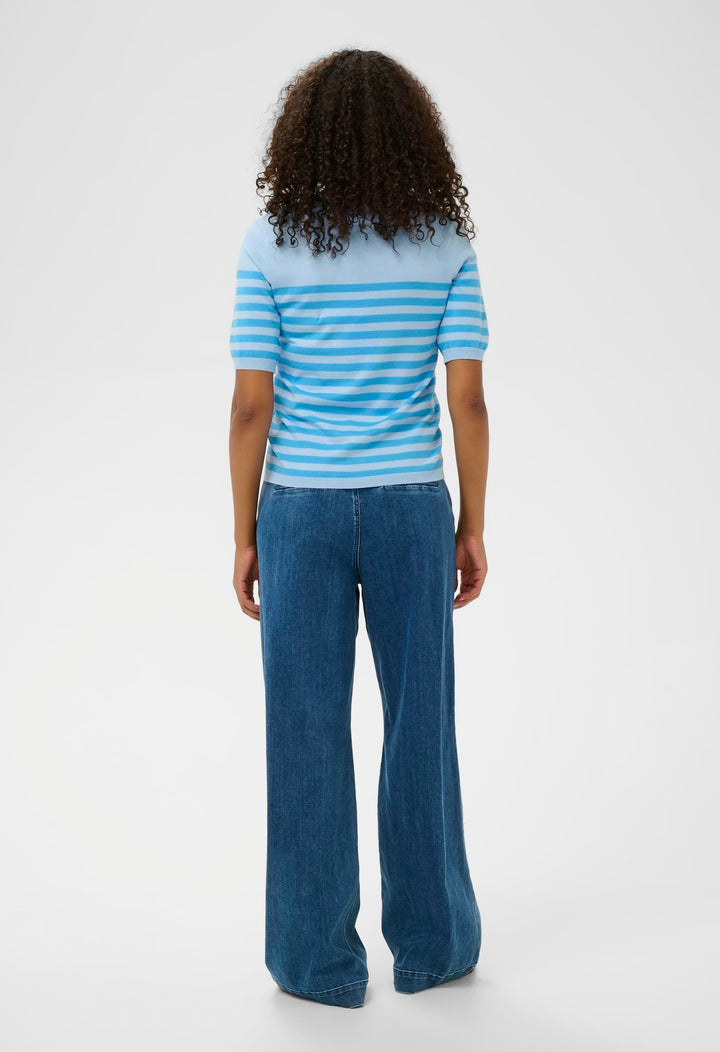 Kaffe KAlizza Stripe Knit P. Blue W. Blue