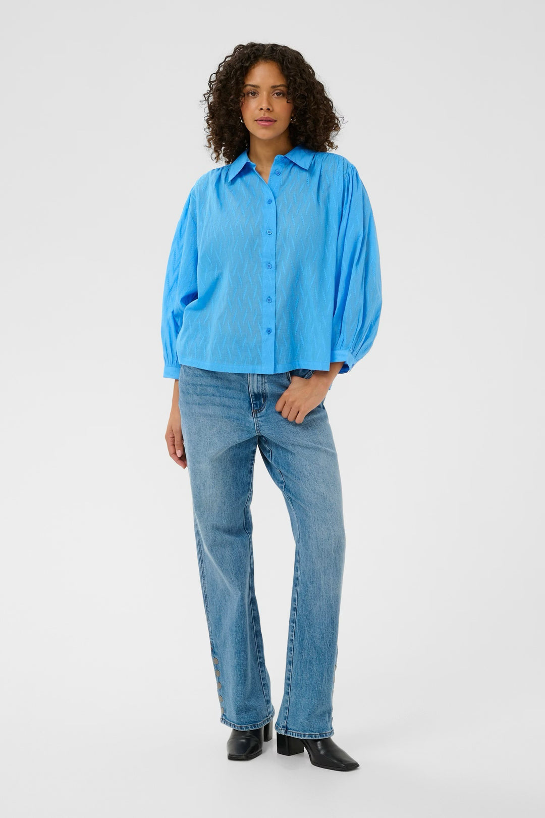 Kaffe KAgabriela V-neck Shirt Azure Blue