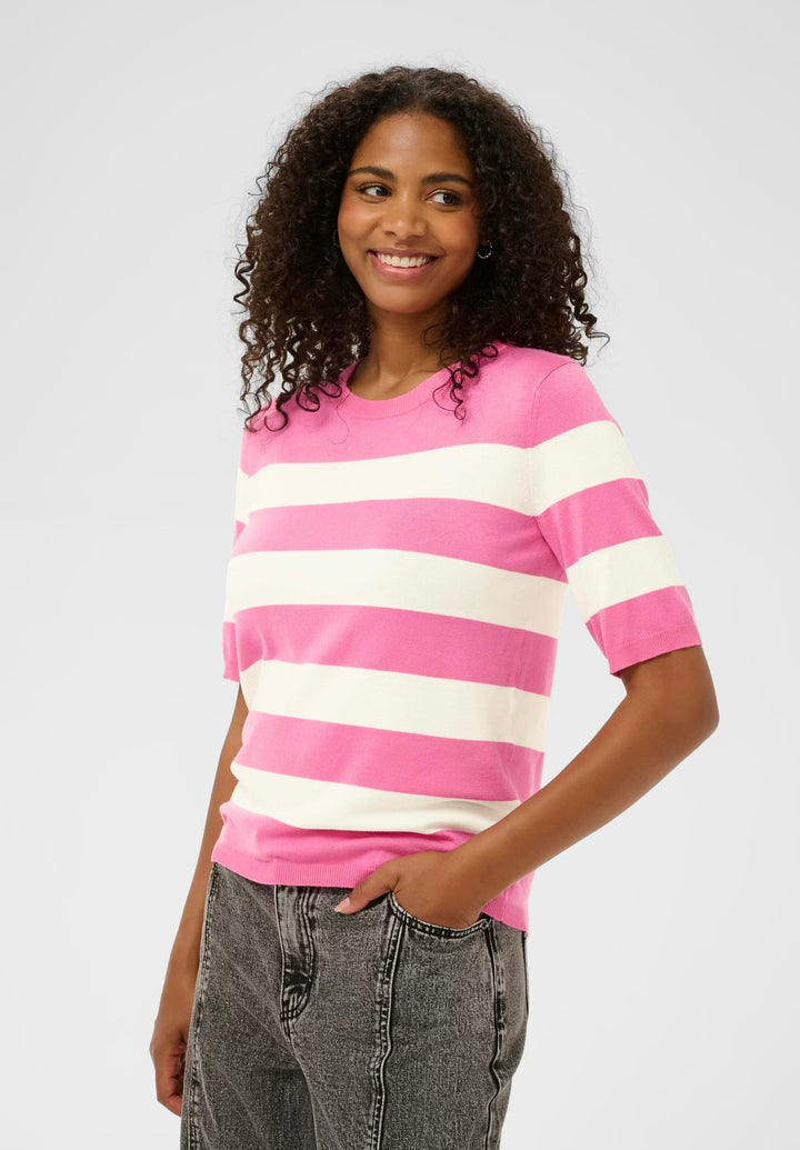 Kaffe KAlizza Striped Knit Pink P. W. Chalk