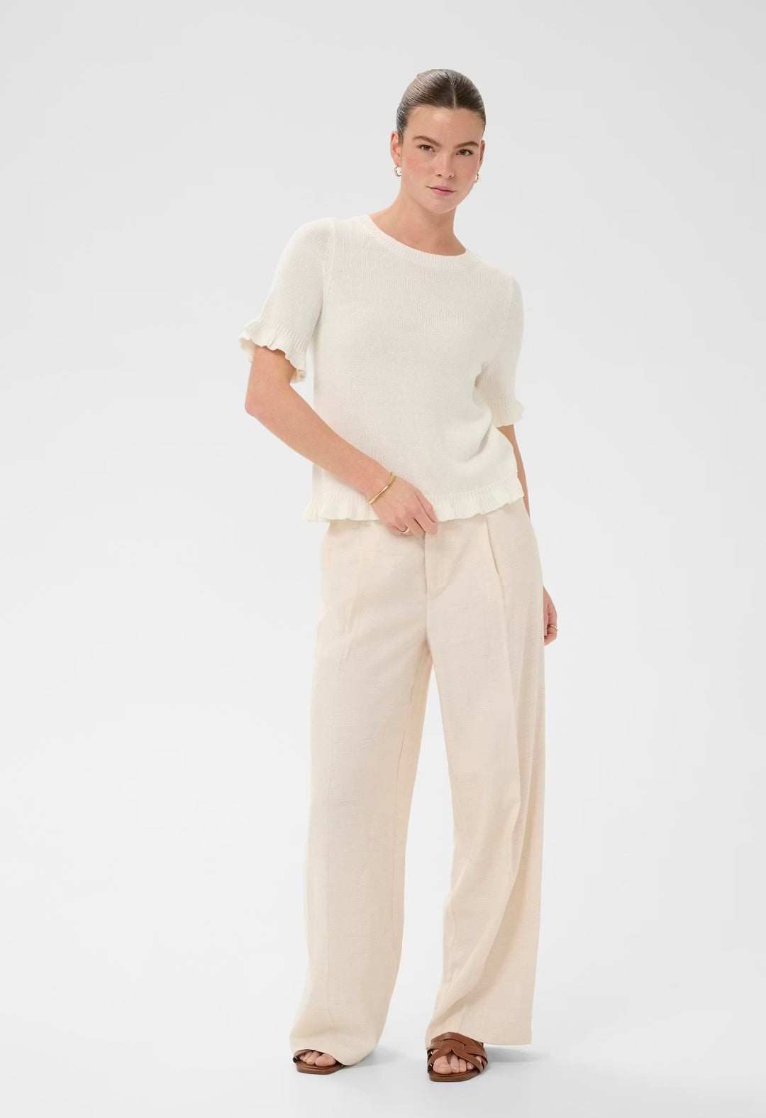 Kaffe KAlindsay Knit Pullover Chalk