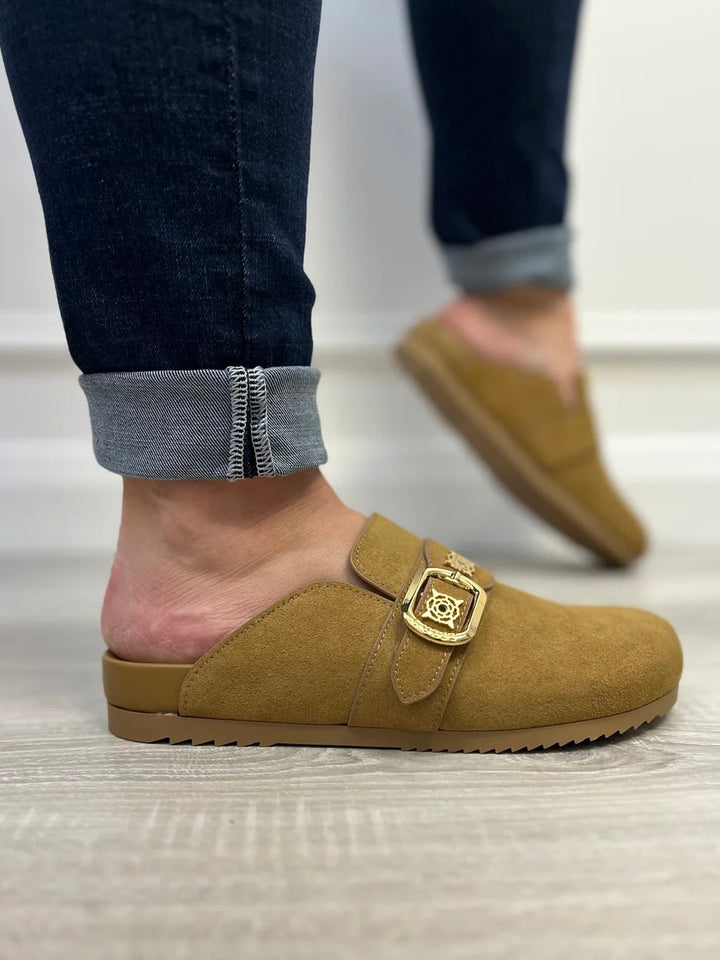 Guess Galavanta Brown Mules