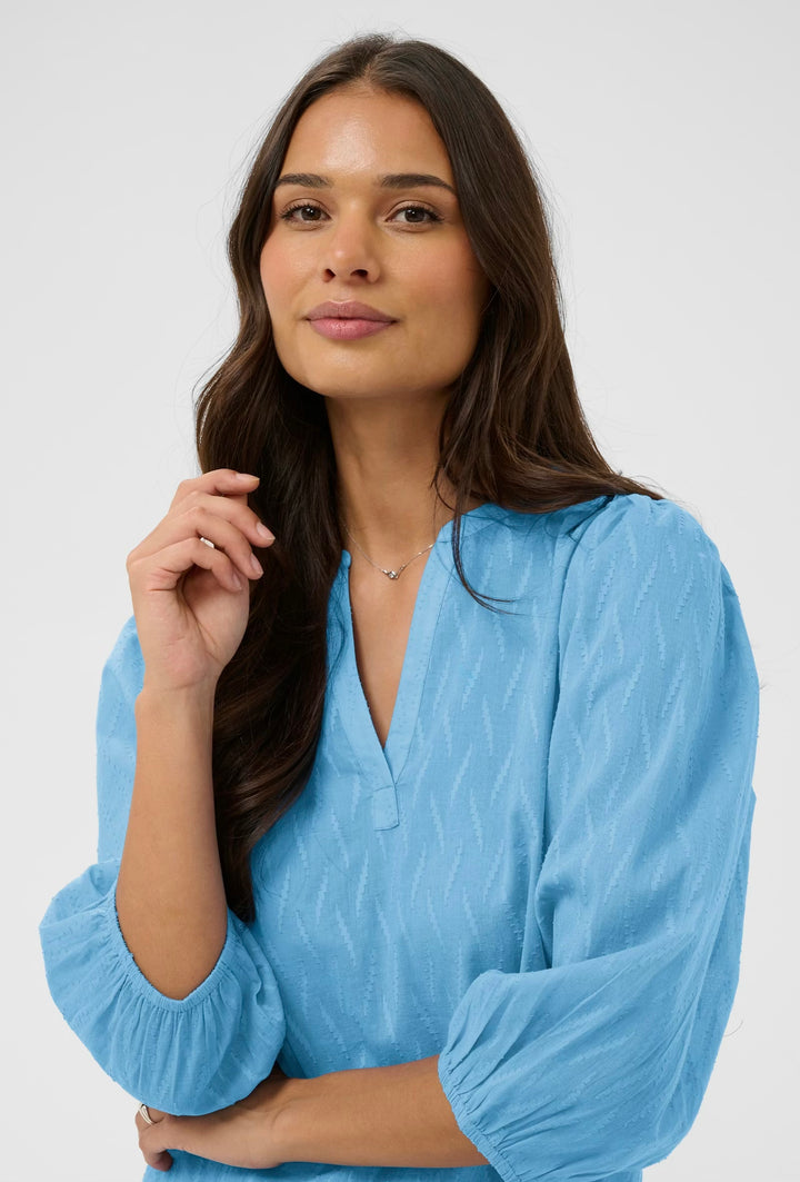 Kaffe KAgabriela V-neck Shirt Azure Blue