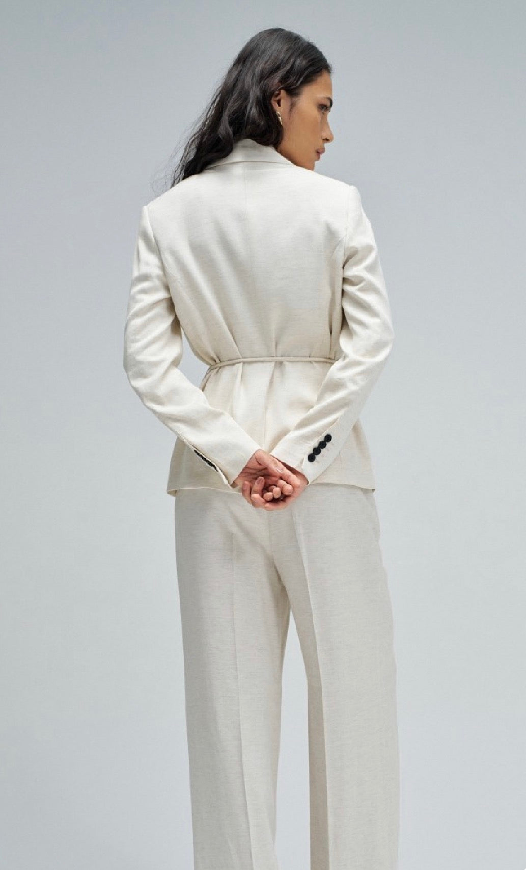 Salsa Beige Linen Blazer