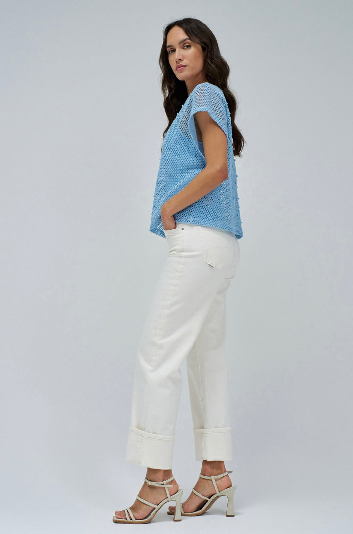 Salsa Combined Sweater With Blue Pearl Details