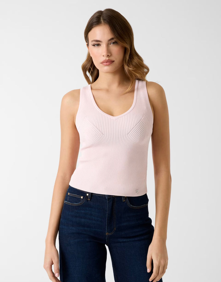 Guess Stella Rib-Knit Pink Tank Top