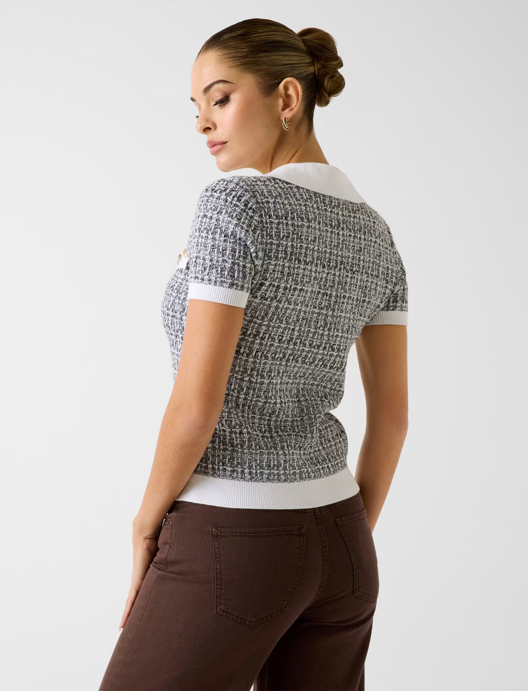 Guess Annabelle Tweed Collar sweater