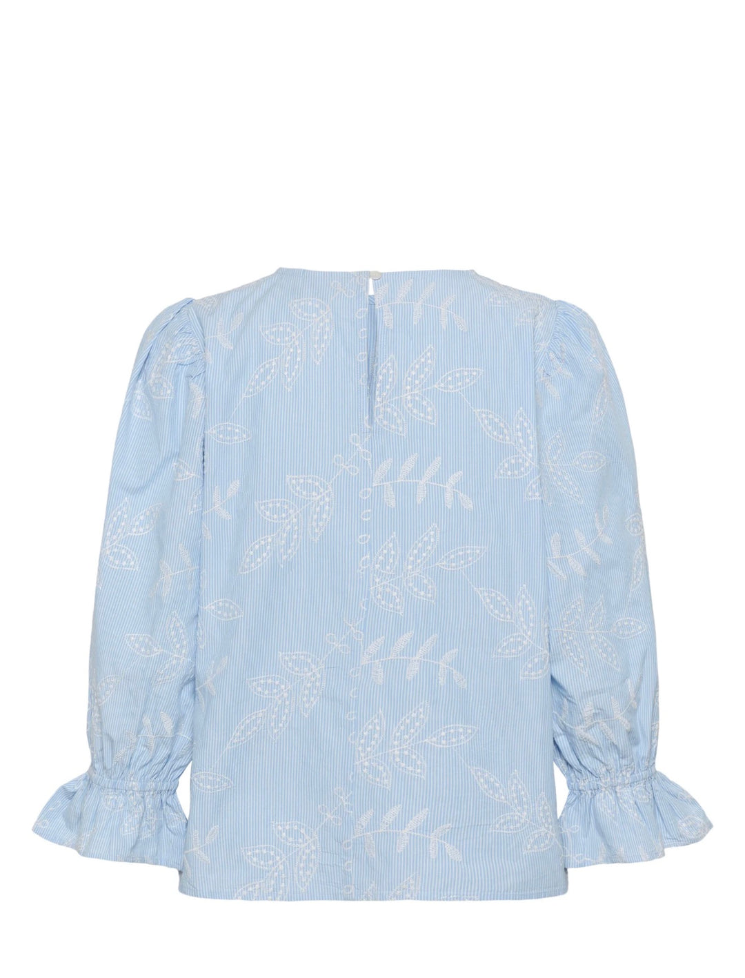 Kaffe KAmarlee Blouse White Blue Embroidered