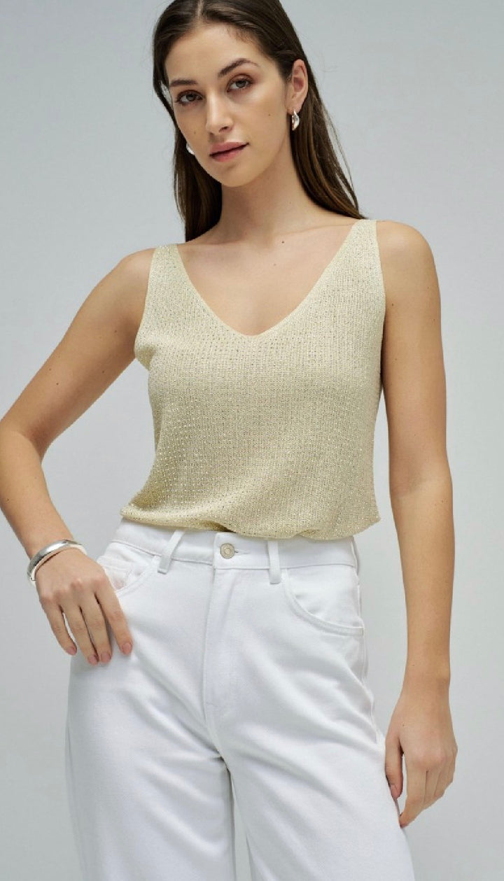Salsa Gold/Yellow Diamond Knit Vest Top