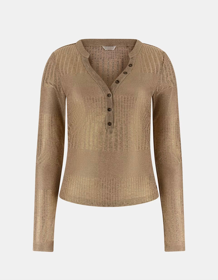 Guess Marilrna Henley Gold Top