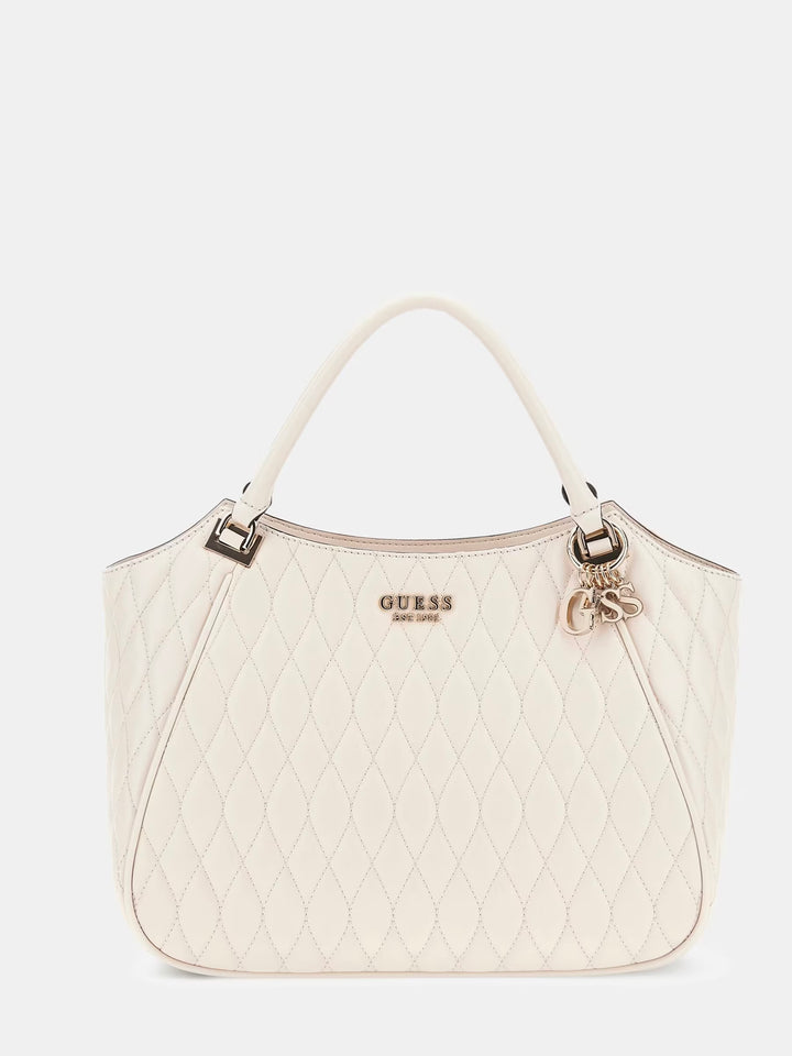 Guess Valla Quilted Shopper Bone Bag