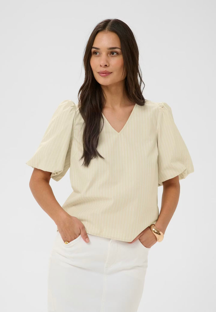 Kaffe KAjosie Blouse Feather Grey Stripe
