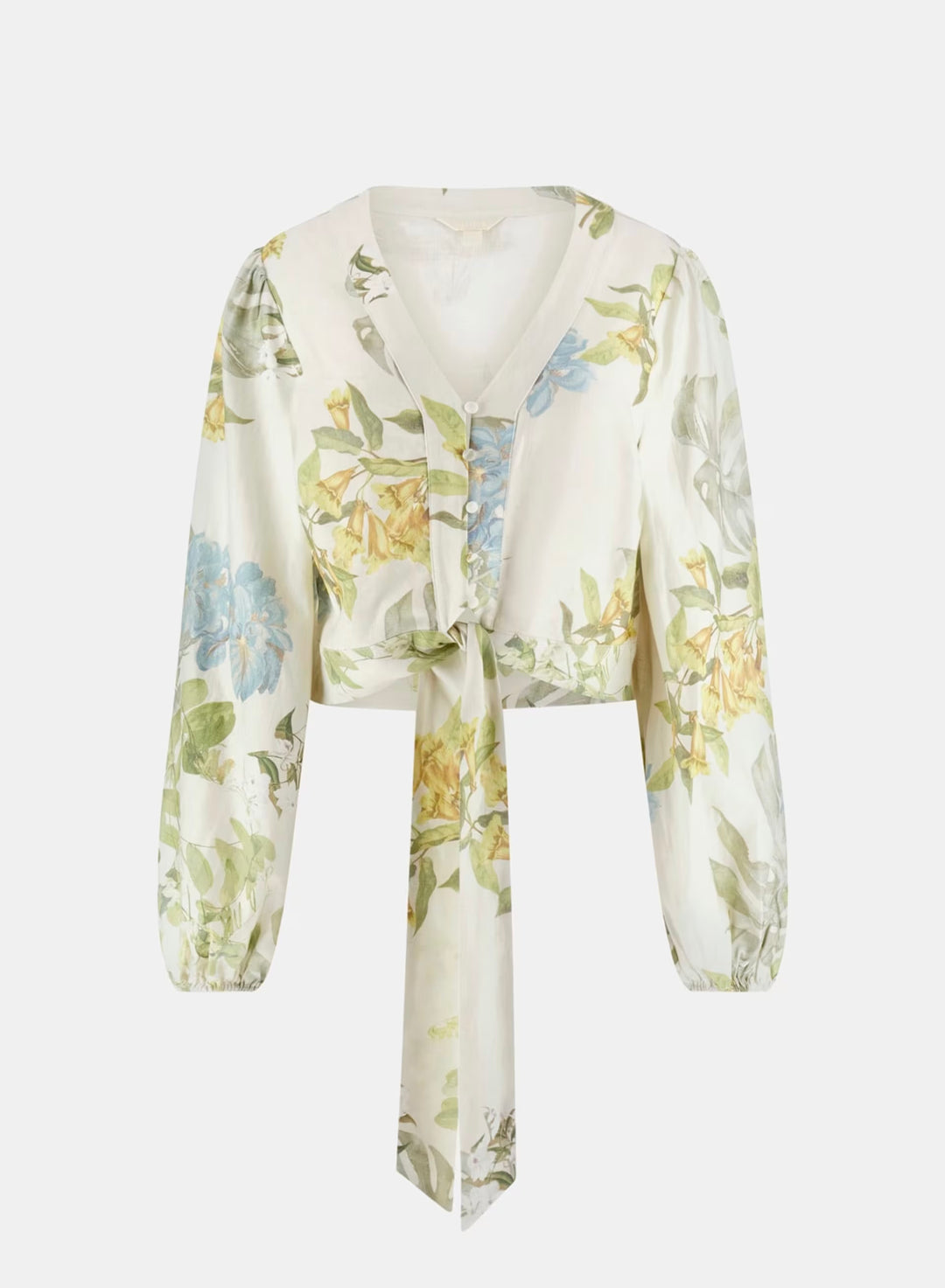 Guess Floral Linen Blend Top