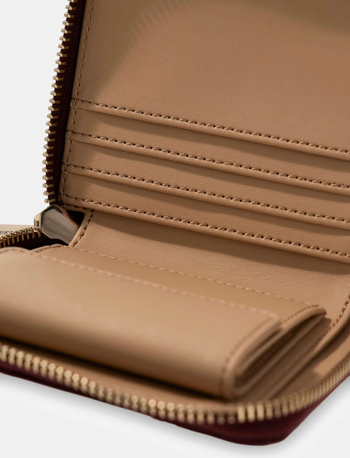 Guess Paisleigh Small Burgundy Zip Around Purse