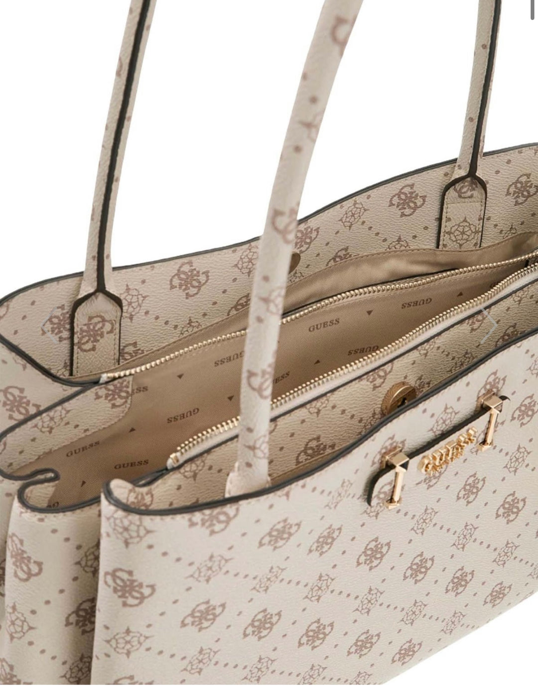 Guess Carrie Carryall Logo Bag Vanilla Logo