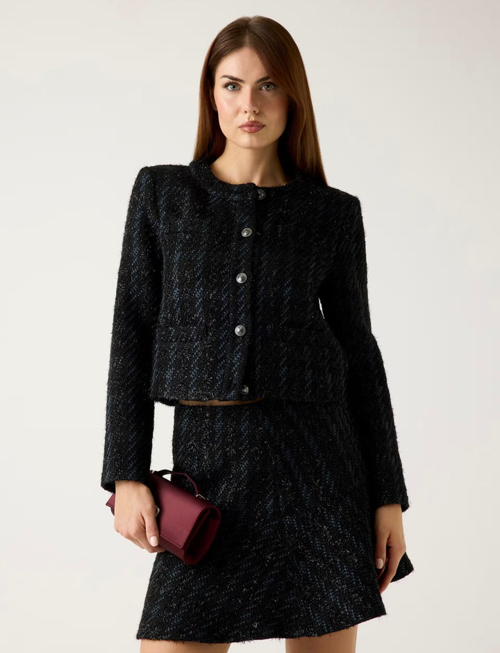 Guess Andie Tweed Jacket Black Multi
