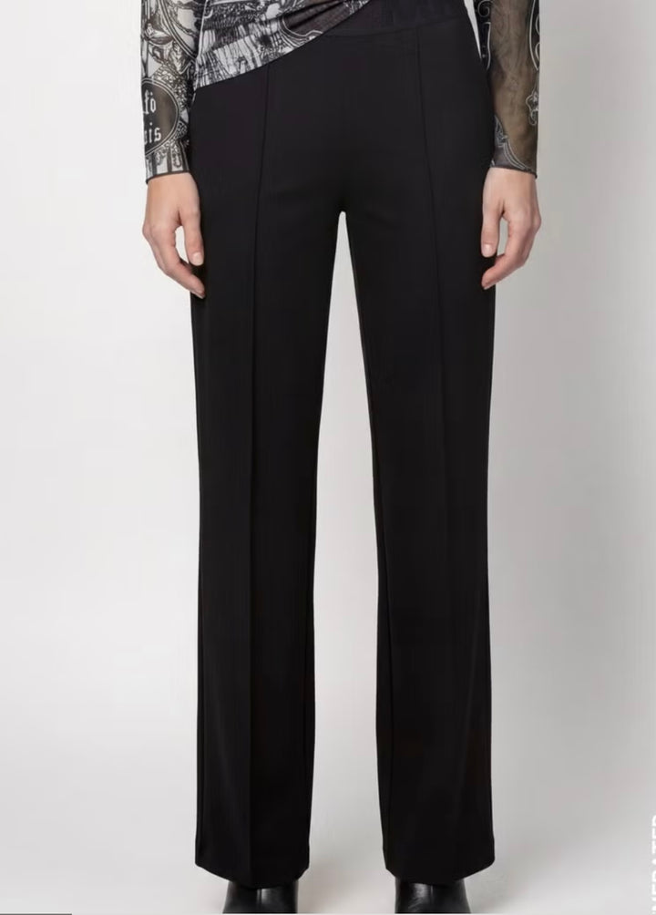 Monari Black Elastic Lettering Band Trousers