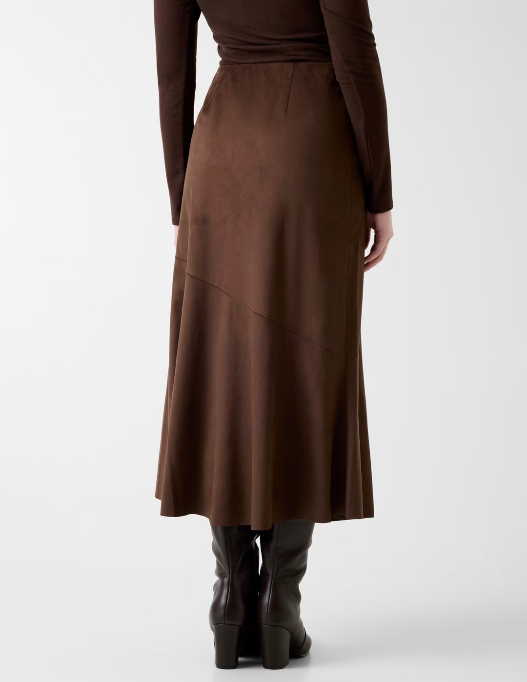 Guess Nunzia Brown Suede Midi Skirt