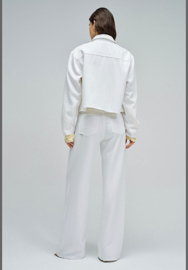 Salsa White Denim Jacket With Hem Detailing