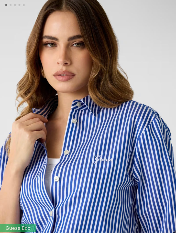 Guess Pin Stripe Navy/White Shirt