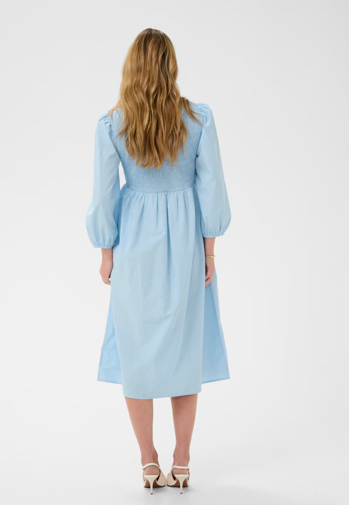 Kaffe KAmona Smock Dress Blue White Stripe