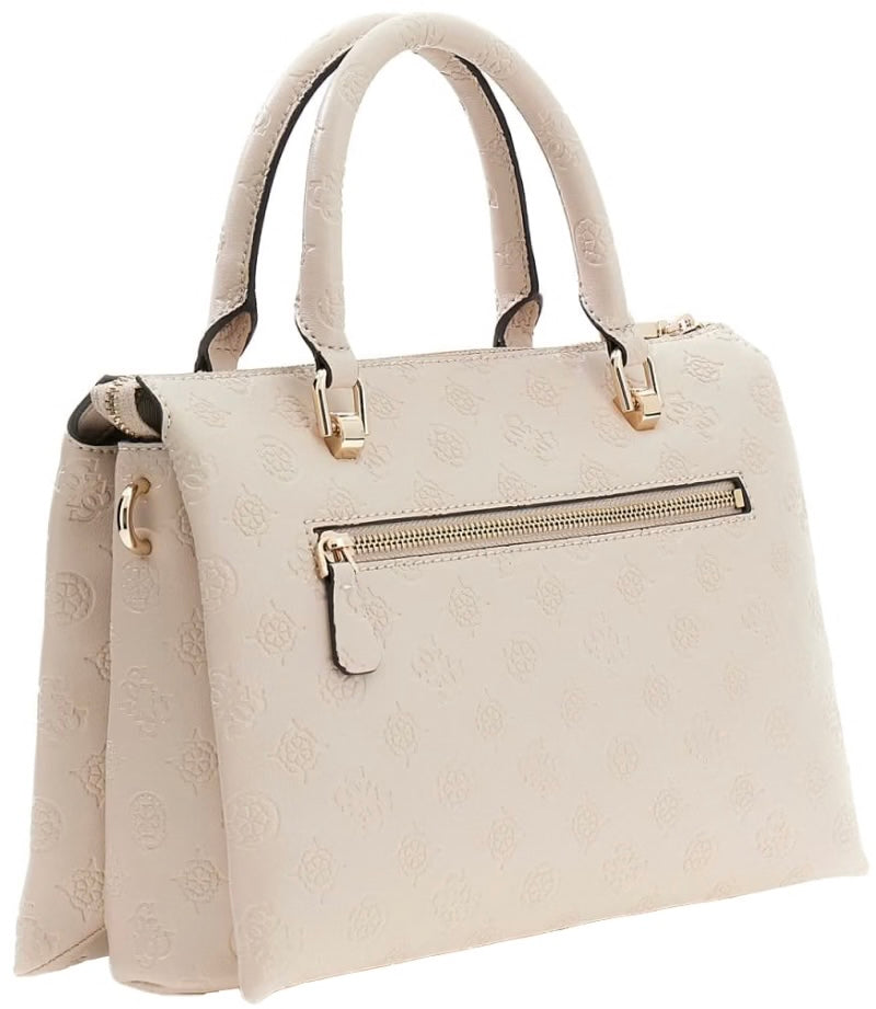 Guess Dita Light Taupe Logo Satchel Bag