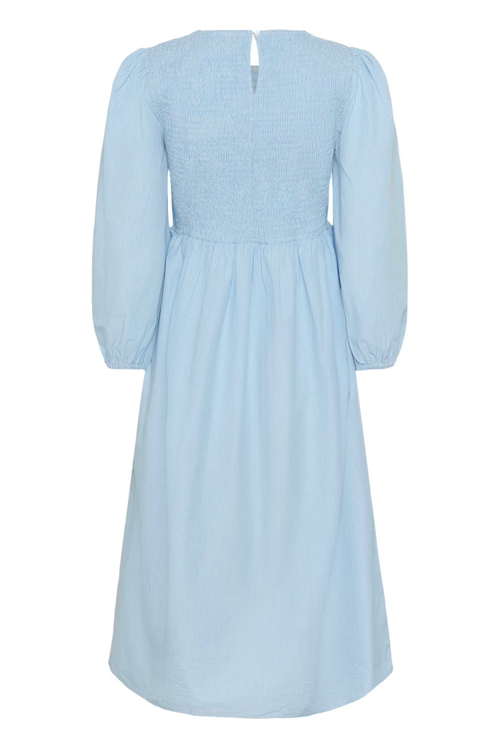 Kaffe KAmona Smock Dress Blue White Stripe