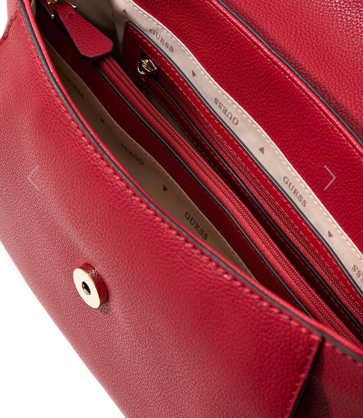 Guess Devon Top Handle Dark Cherry Handbag