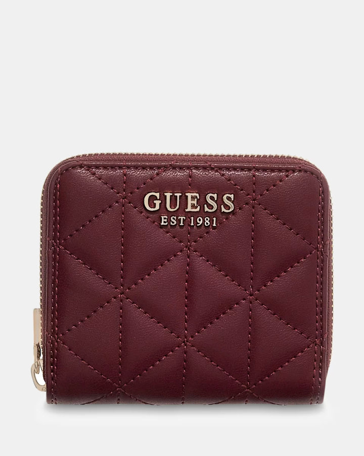Guess Paisleigh Small Burgundy Zip Around Purse