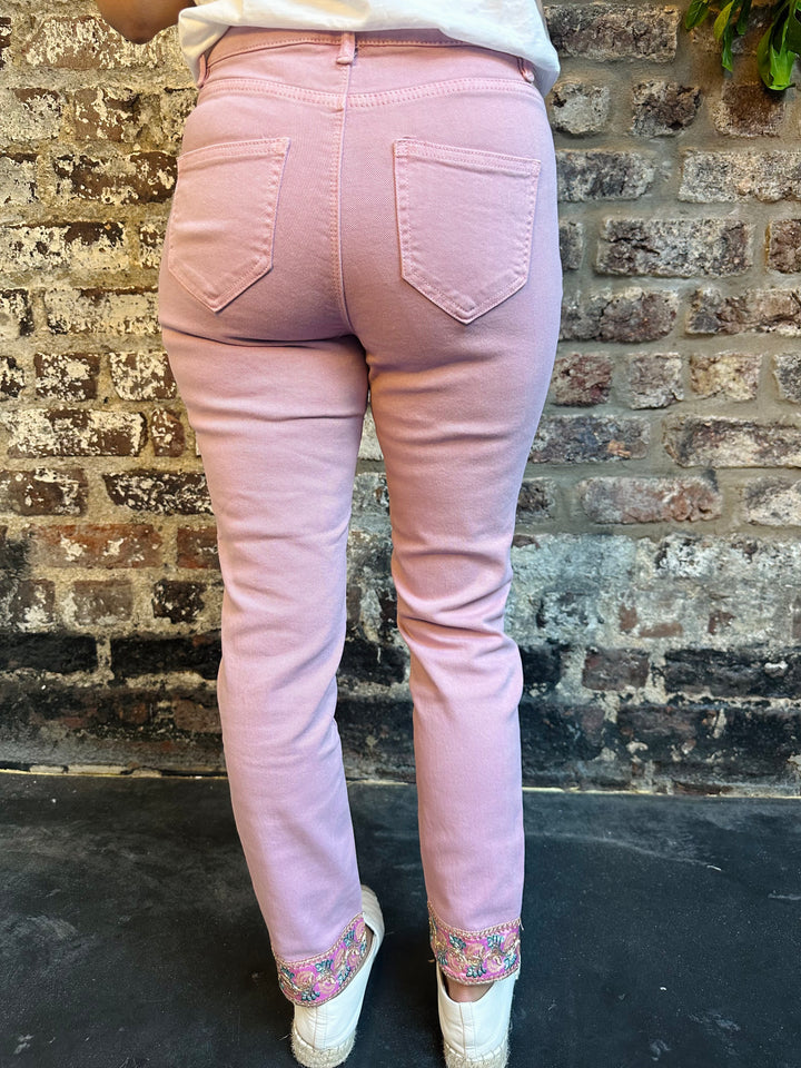 Pinns 581CT Soft Pink Ankle Grazer Denim Jean