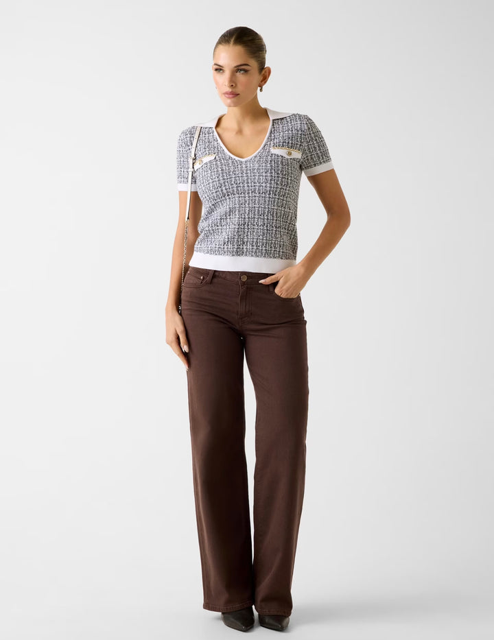 Guess Annabelle Tweed Collar sweater