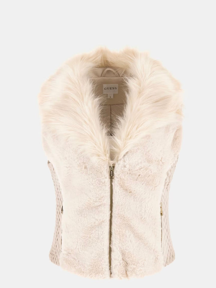 Guess Amari Faix Fur Vest Cream