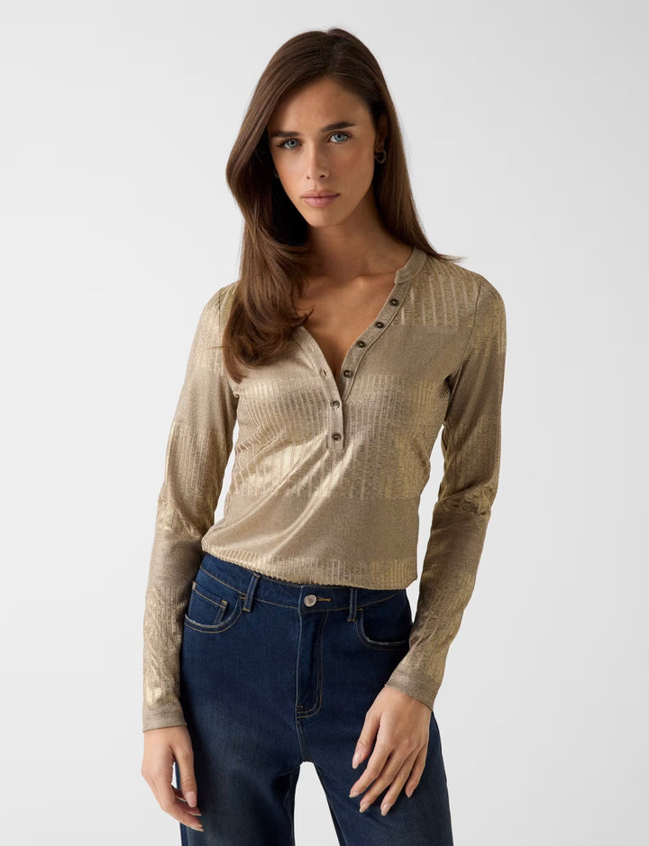 Guess Marilrna Henley Gold Top