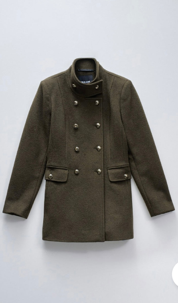 Salsa Short Woolen khaki Coat