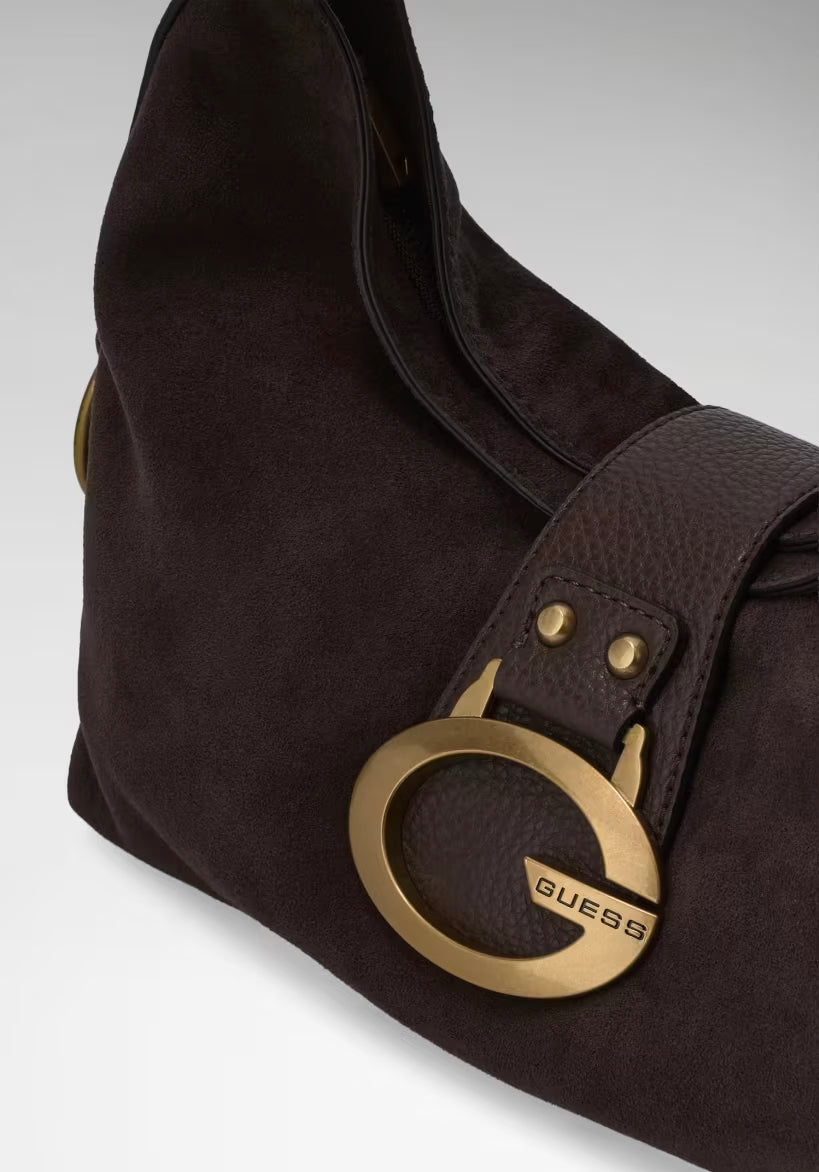 Guess Camden Suede Espresso Handbag