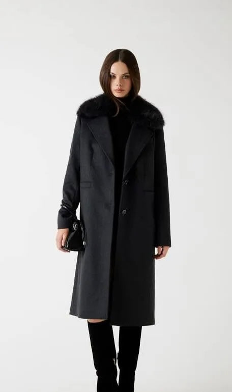 Guess Wool Blend Long Coat Grey