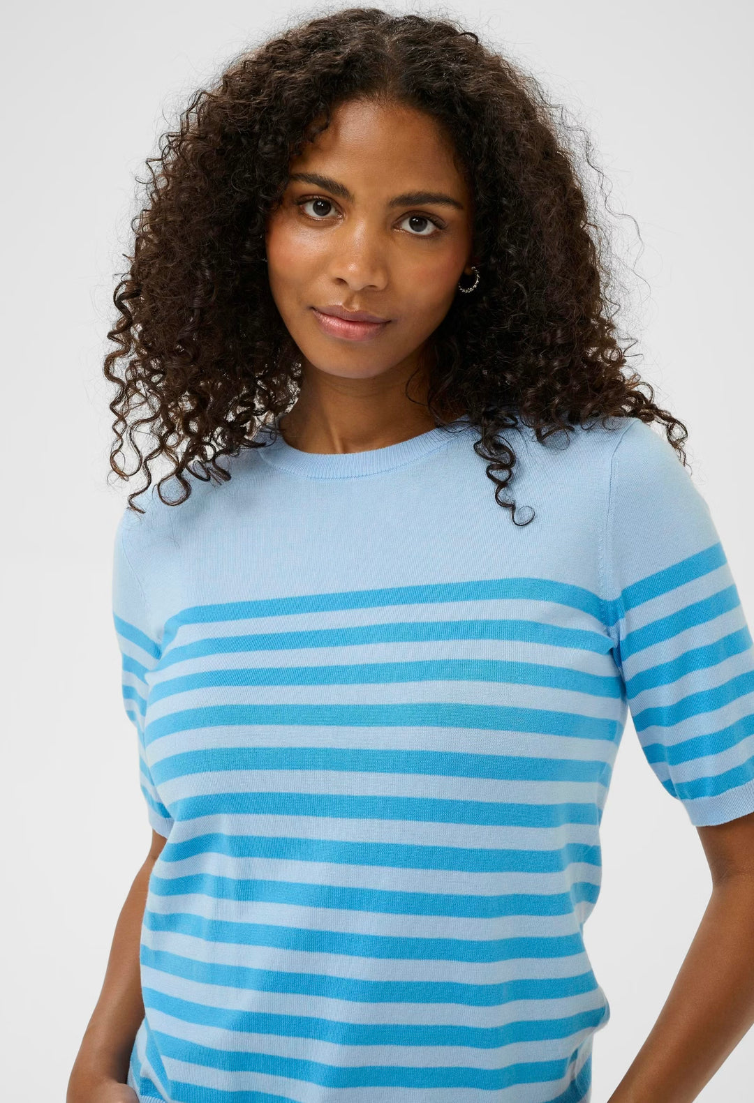 Kaffe KAlizza Stripe Knit P. Blue W. Blue