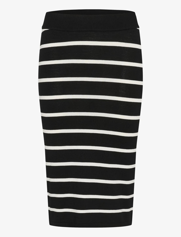Kaffe KAlizza Black Chalk Stripe Knit Skirt
