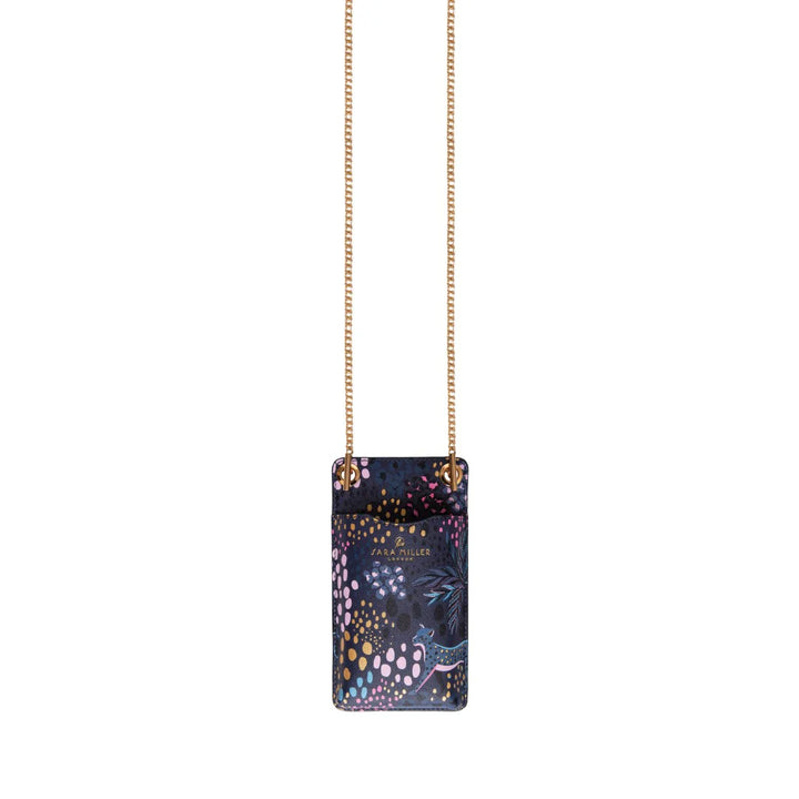Sara Miller Phone Pouch: Midnight Leopard
