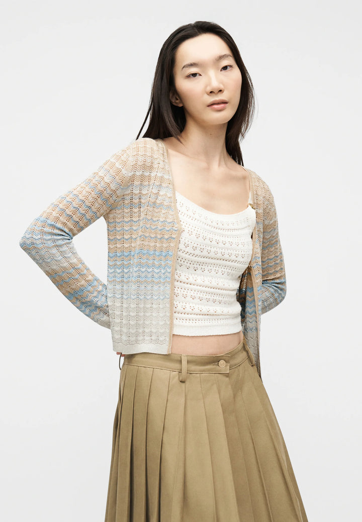 Guess Rosalyn Blue/Beige Crotchet Shoulder Cover Cardigan